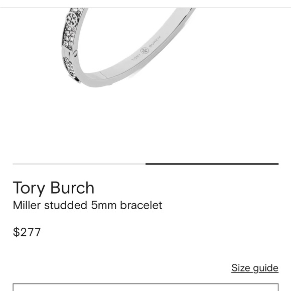NWT Tory Burch Miller Stud Crystal Pave’ Bracelet in Silver - Picture 6 of 7